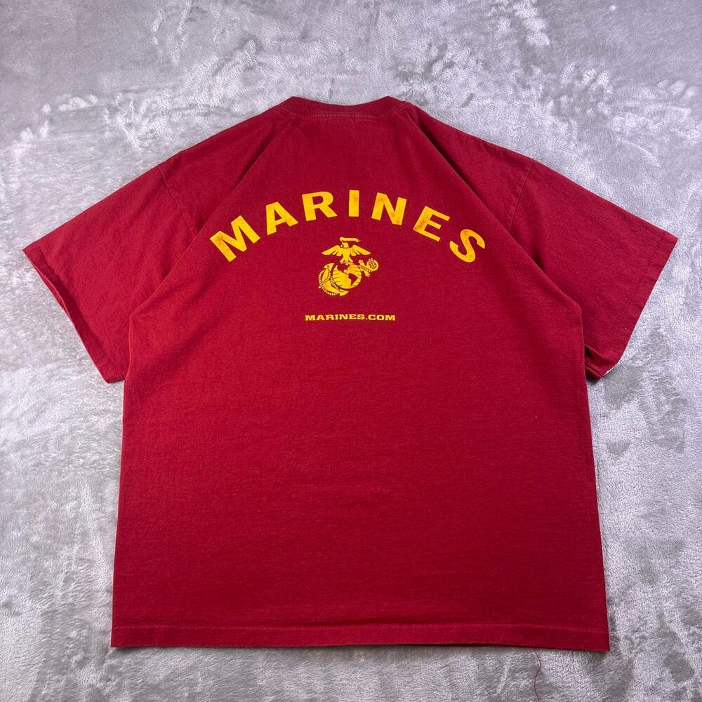 90s Vintage USMC Marines T-Shirt Men’s XL Red Single Stitch Great American USA